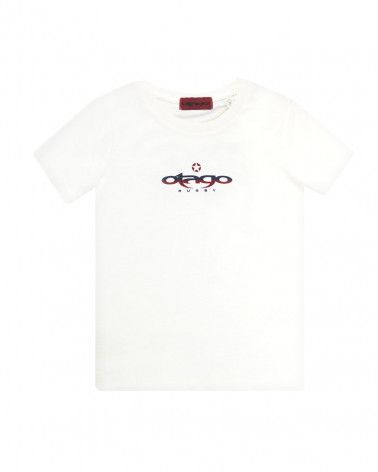 Tee shirt Tikland Otago rugby col rond ivoire coton bio pour enfant