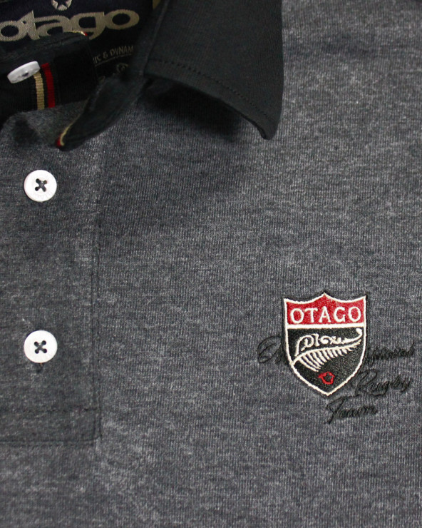 Détail produit du polo Offiteam Otago gris/noir pour homme