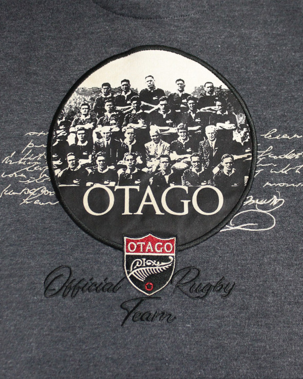 Ensemble brodé au dos du polo Offiteam Otago gris/noir pour homme