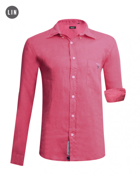 chemise LIN BUENOS AIRES manches longues Otago rugby framboise JJ pour Homme
