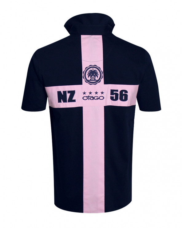 Polo Cross manches courtes Otago rugby marine rose homme