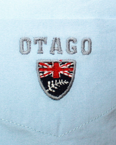 Broderie côté coeur de la chemise Buenos Aires Otago manches courtes bleu ciel pour homme