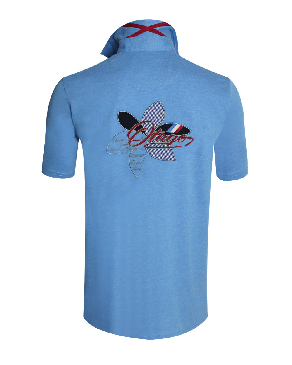 Polo manches courtes Griboss Otago rugby bleu ciel homme