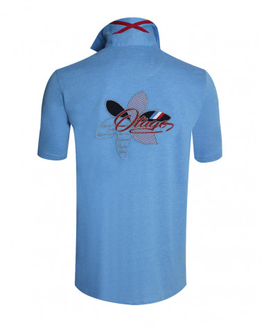 Polo manches courtes Griboss Otago rugby bleu ciel homme