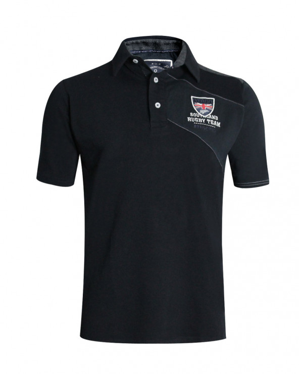 Polo manches courtes Flash Jersey Otago rugby noir homme