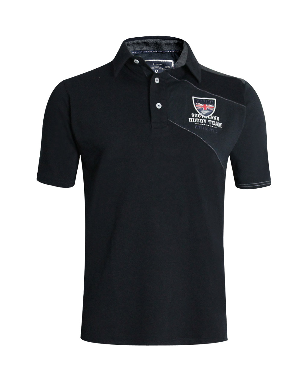 Polo manches courtes Flash Jersey Otago rugby noir homme