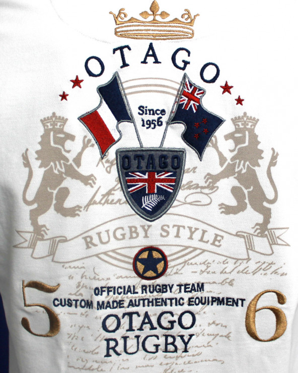 Broderie au dos du polo Liothentic Otago écru pour homme