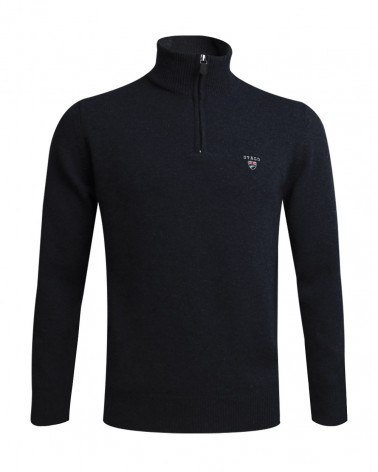 Pull Buenos Aires col zip Otago noir homme