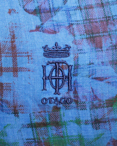 Broderie côté coeur de la chemise Risoul Otago bleu pour homme
