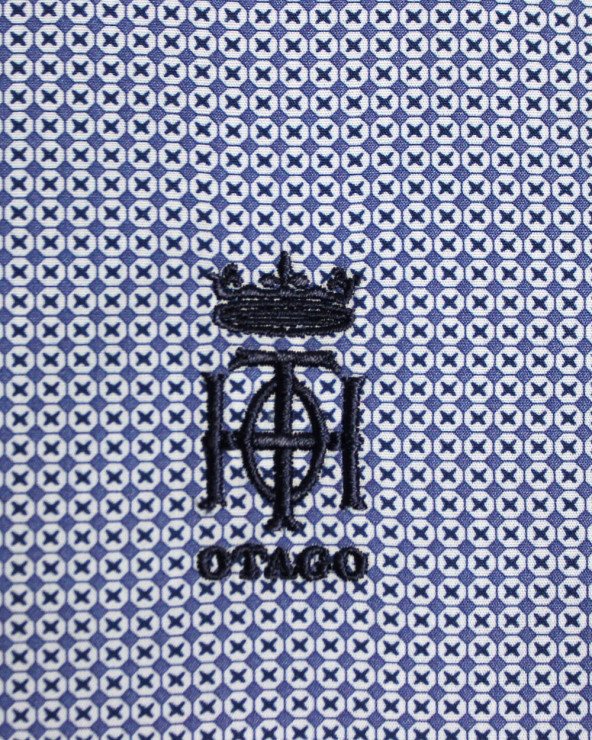 Broderie côté coeur de la chemise 142 Otago bleu ciel pour homme