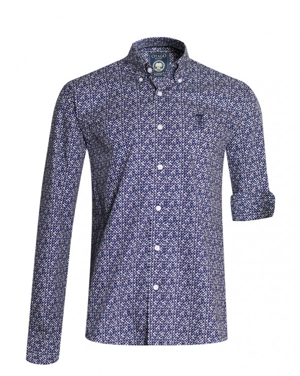 Chemise manches longues 143 Otago rugby homme bleu marine à motifs