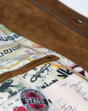 Détail produit la veste cuir Otago cognac pour homme