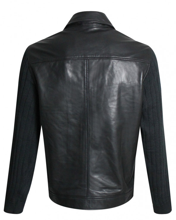 Dos la veste cuir Buck Otago noir pour homme