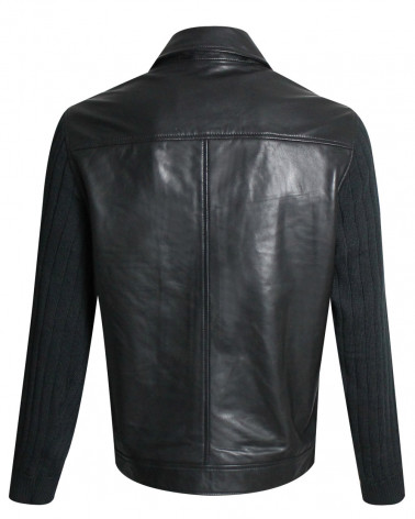 Dos la veste cuir Buck Otago noir pour homme