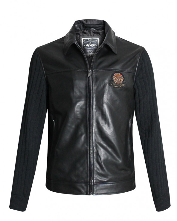 Veste cuir BUCK Otago rugby noire pour homme