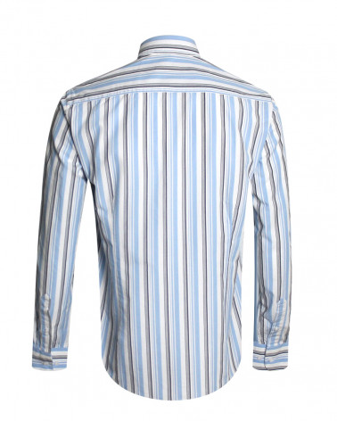 Dos de la chemise 173 Otago rayée bleu ciel pour homme