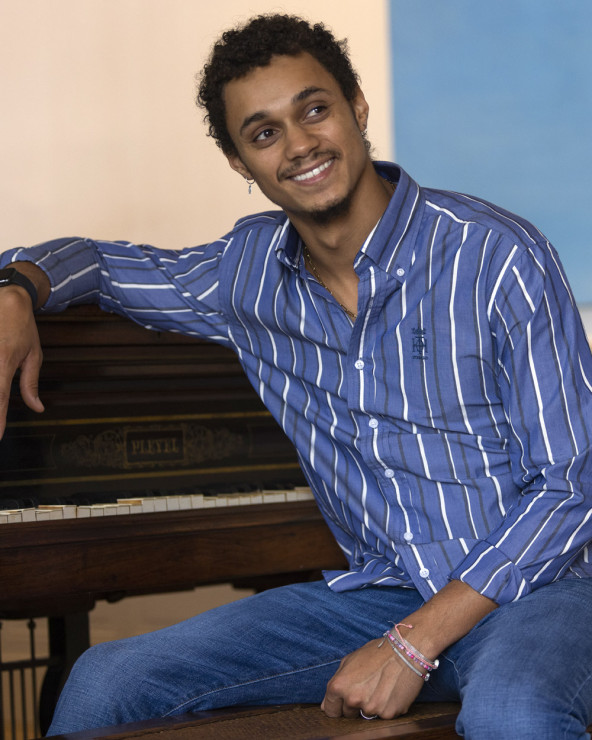 Chemise manches longues 178 Otago rugby rayée bleue pour homme