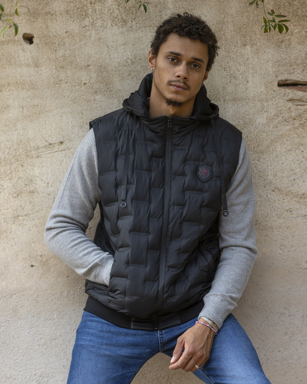 Doudoune sans manches Loowan Otago rugby noire pour homme