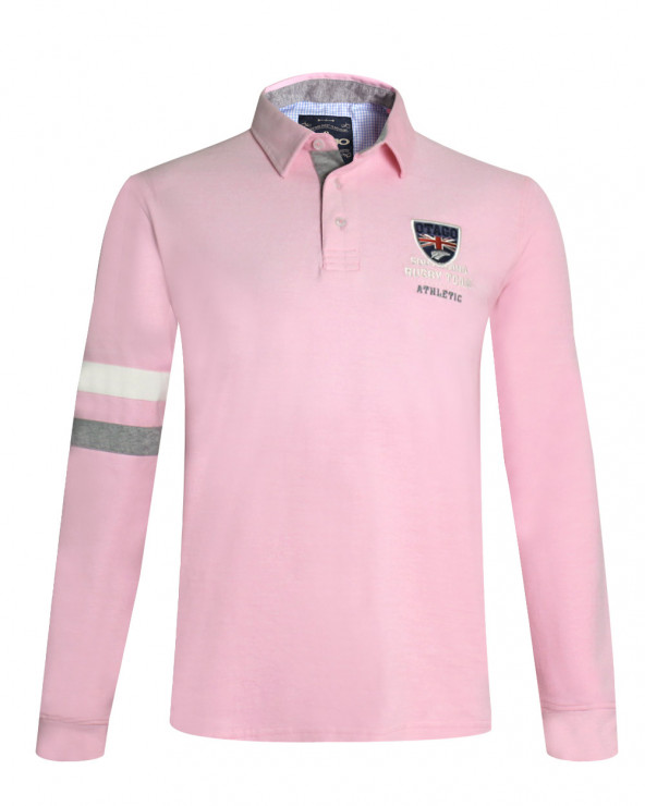 Polo BORA manches longues Otago rugby rose pour homme
