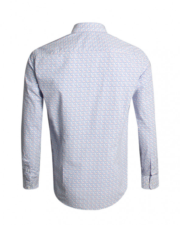 Dos de la chemise Pietri Otago bleu rouge pour homme