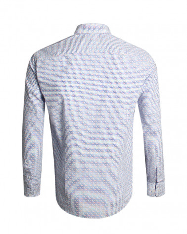 Dos de la chemise Pietri Otago bleu rouge pour homme