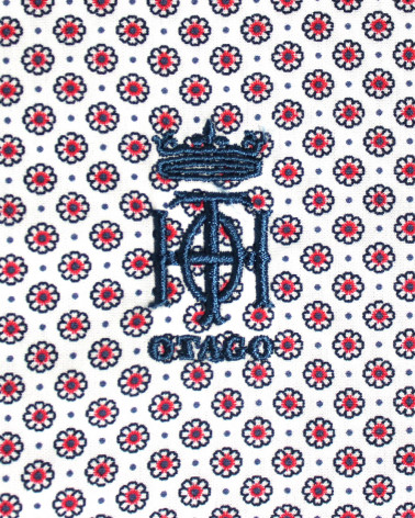 Broderie côté coeur de la chemise Hivernage Otago blanc pour homme