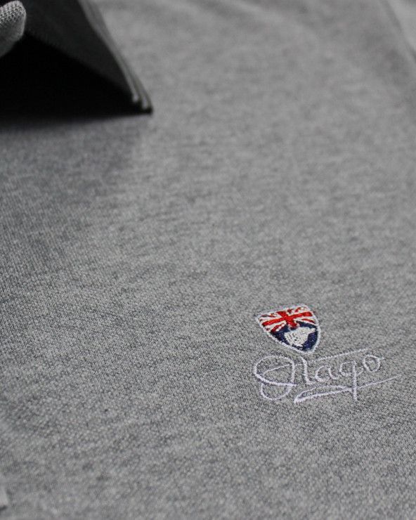 Détails produit du polo Griffax gris chiné pour homme