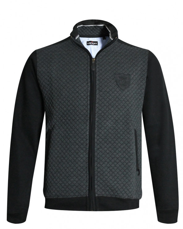 Sweat zip Marysu Otago rugby noir pour homme