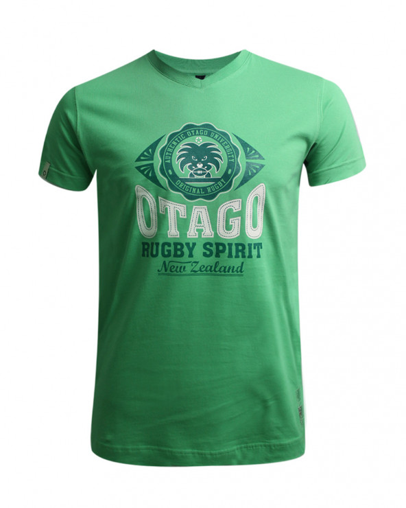 Burns Tshirt Everlandy Otago rugby col V vert homme