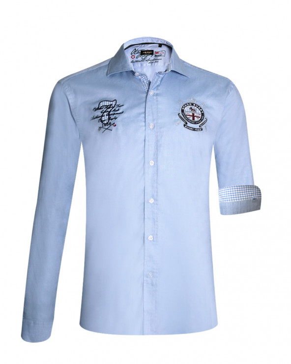 Chemise manches longues MILLER OXFORD Otago rugby bleu ciel pour homme