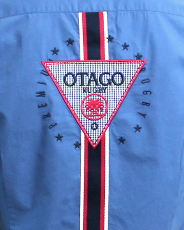 Ensemble coupé-cousu et brodé au dos de la chemise Arrow Otago bleu lavande pour homme