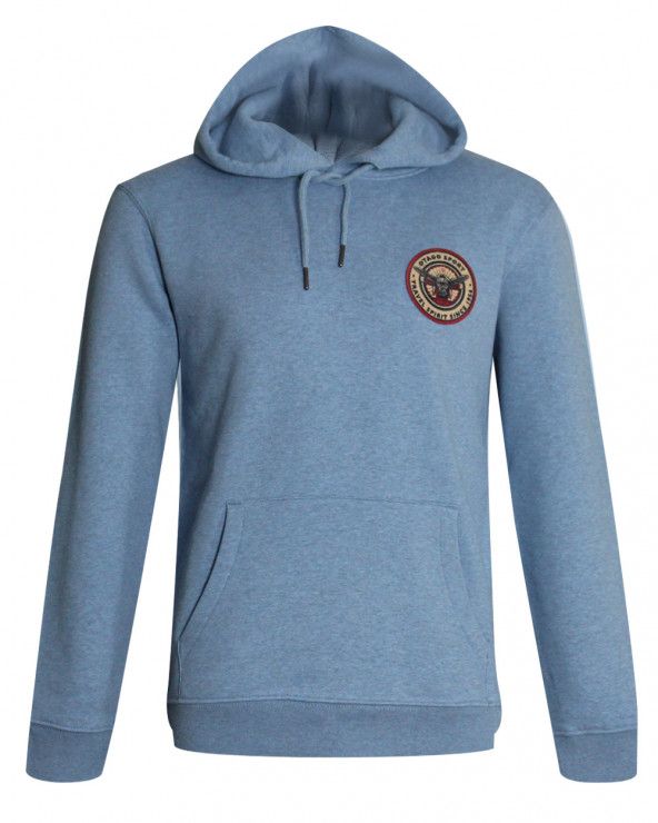 Sweat à capuche FIGHTER Otago rugby bleu chiné Homme
