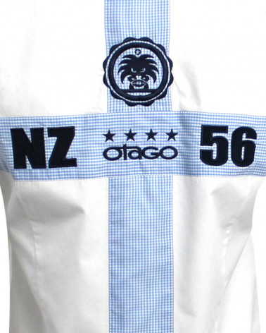 Ensemble coupé cousu et brodé au dos de la chemise Cross Otago blanc pour homme