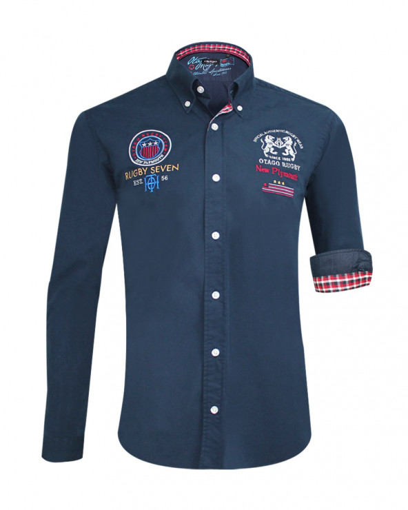 Chemise manches longues NEW PLYMOUTH Otago rugby marine pour homme