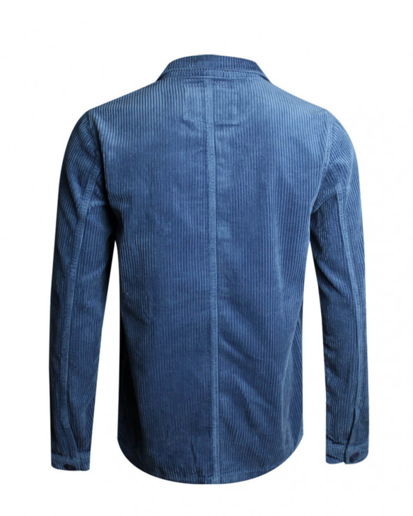 Dos de la veste Van gogh velours Otago bleu gris pour homme