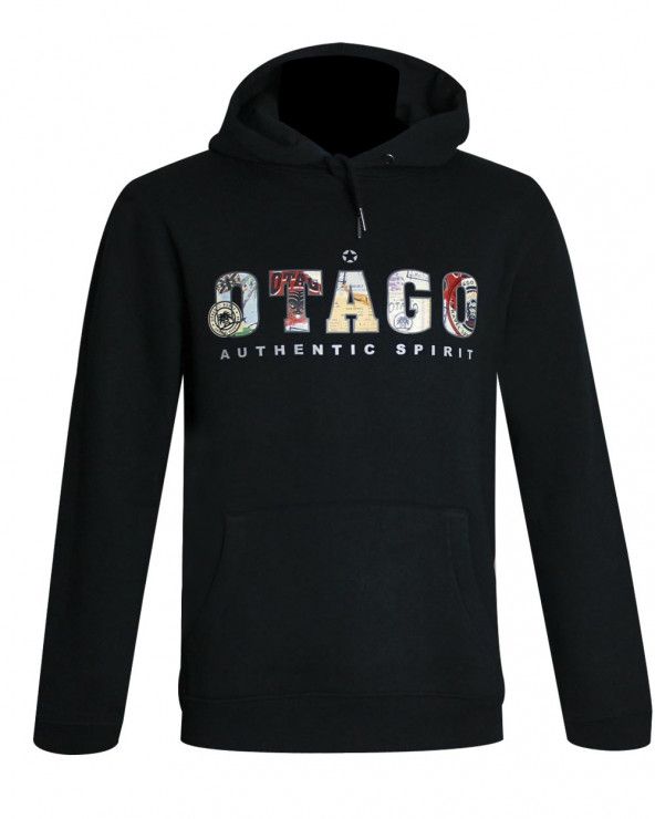 Sweat SCRIBOOK capuche Otago rugby noir pour homme
