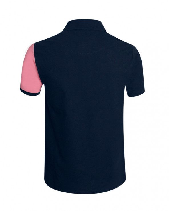 Dos du polo Flash marine rose pour homme