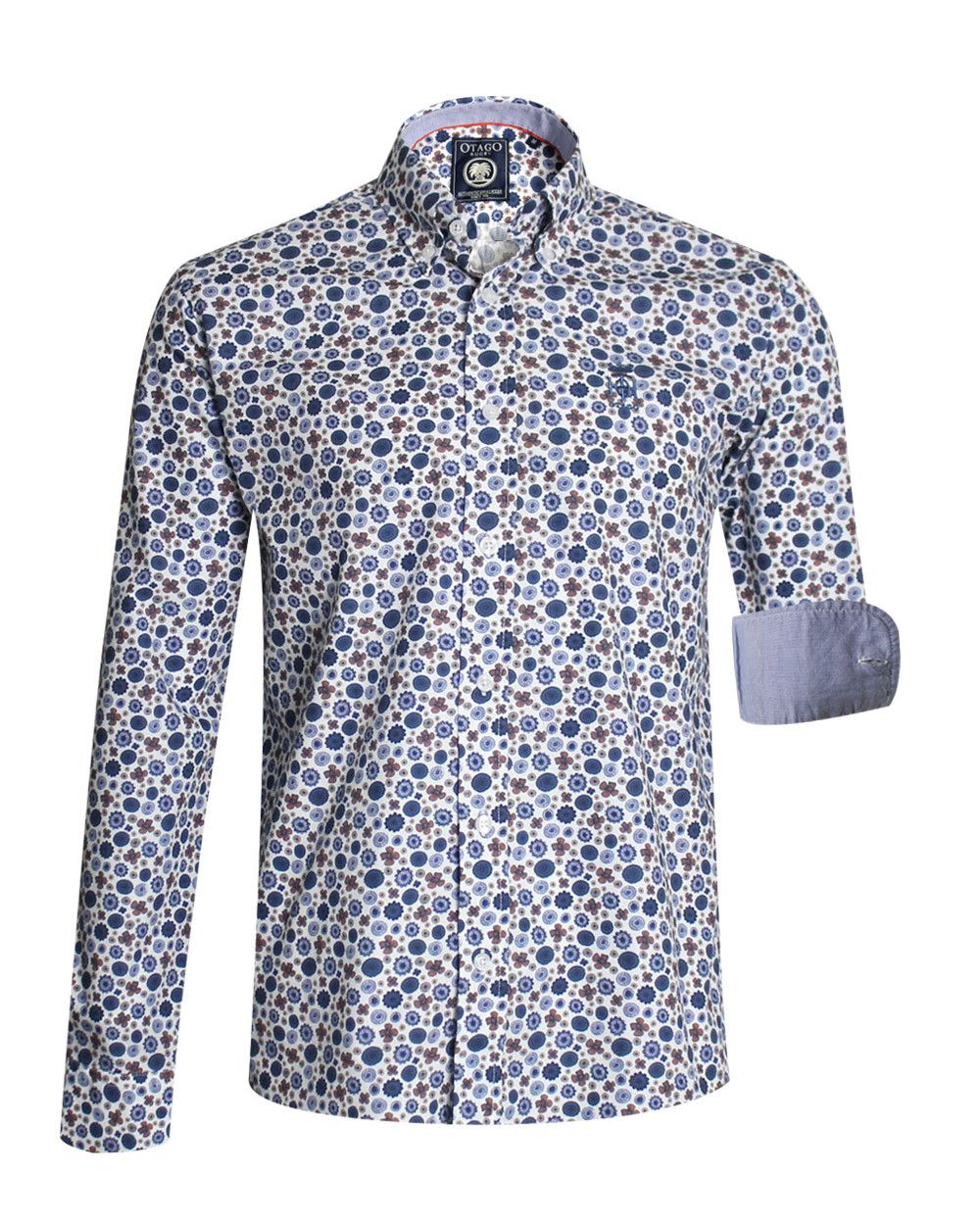 Chemise manches longues 230 Otago rugby blanche à motifs pour homme
