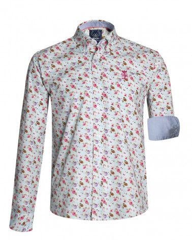 Chemise manches longues 232 Otago multicolore à motifs pour homme