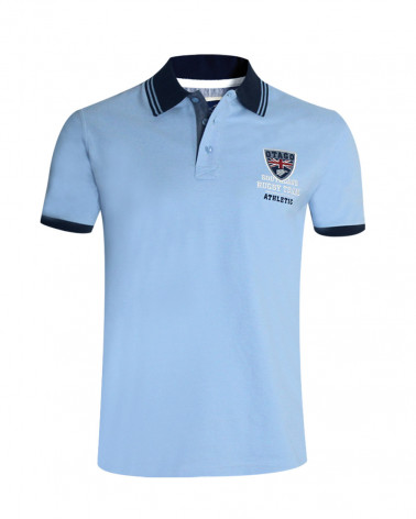 Polo manches courtes Artax Otago rugby bleu ciel pour homme