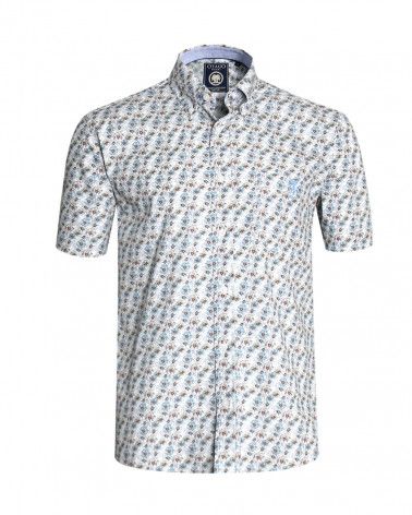 Chemise manches courtes 131 Otago rugby blanche à motifs pour homme