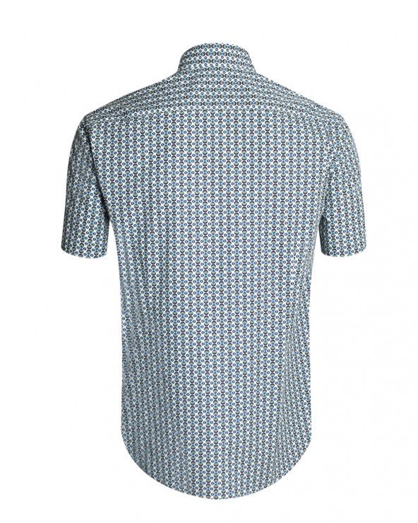 Dos de la chemise 132 Otago rugby bleu ciel à motifs pour homme