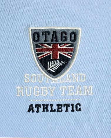 Broderie côté coeur du polo Artax Otago bleu ciel pour homme