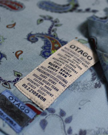 Détail produit de la chemise 137 Otago bleu à motifs pour homme