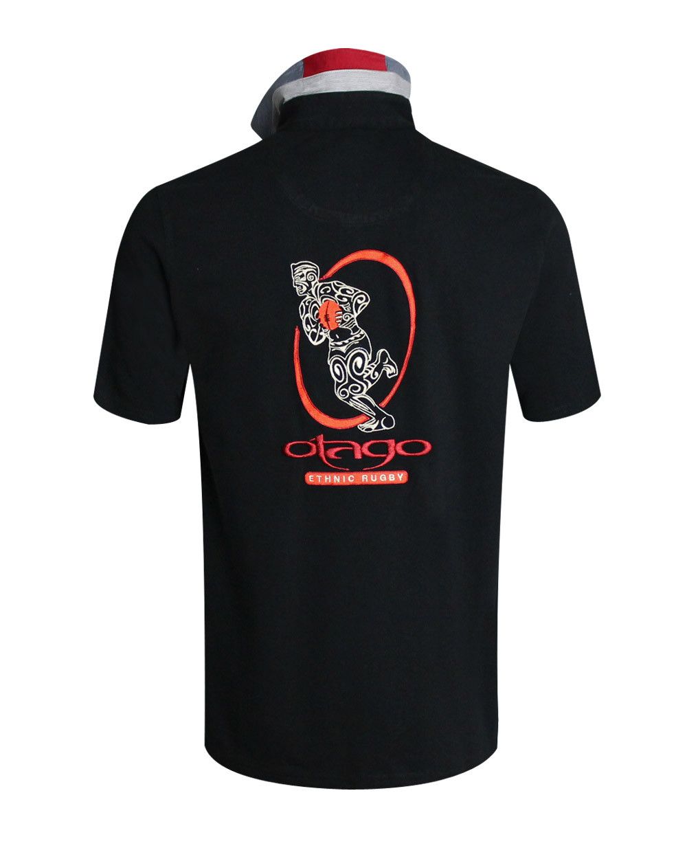 Polo TATOO manches courtes Otago rugby noir pour homme