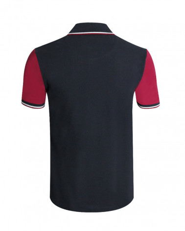 Dos du polo Cabourg Otago marine/bordeaux pour homme