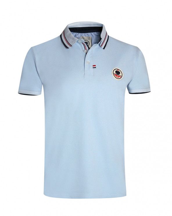 Polo manches courtes PAILLE Otago rugby bleu ciel pour homme