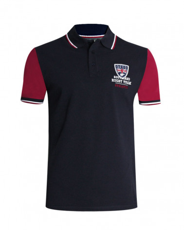 Polo Cabourg Otago marine manches courtes bordeaux homme