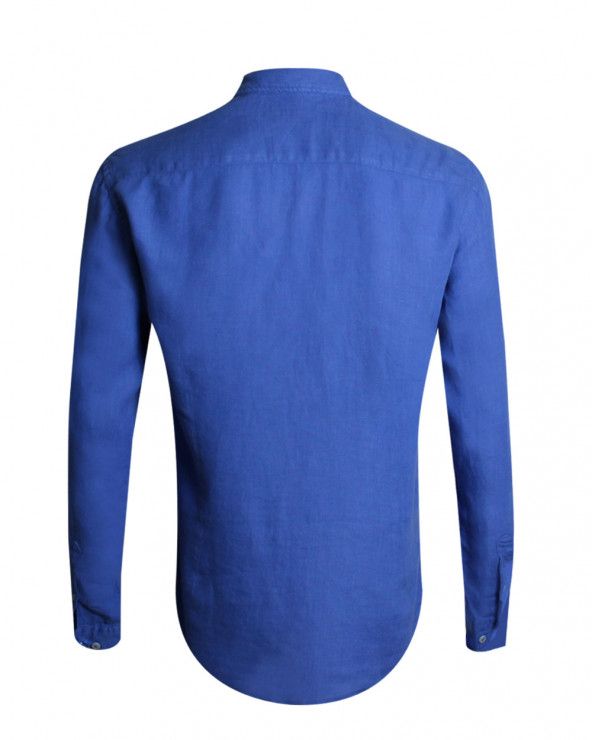 Dos de la chemise LIN BUENOS AIRES manches longues Otago bleu royal pour homme
