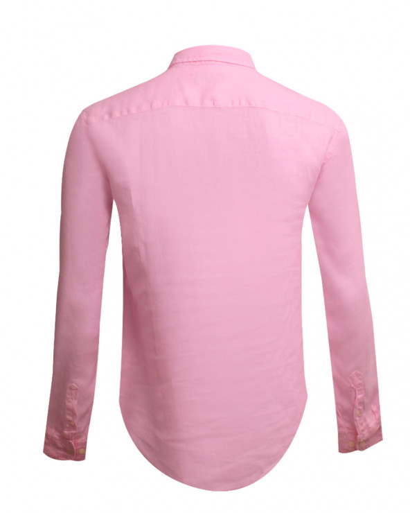 Dos de la chemise LIN BUENOS AIRES manches longues Otago pink jj pour homme
